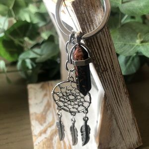 👁 Brown Jasper Dreamcatcher Keychain 🔑